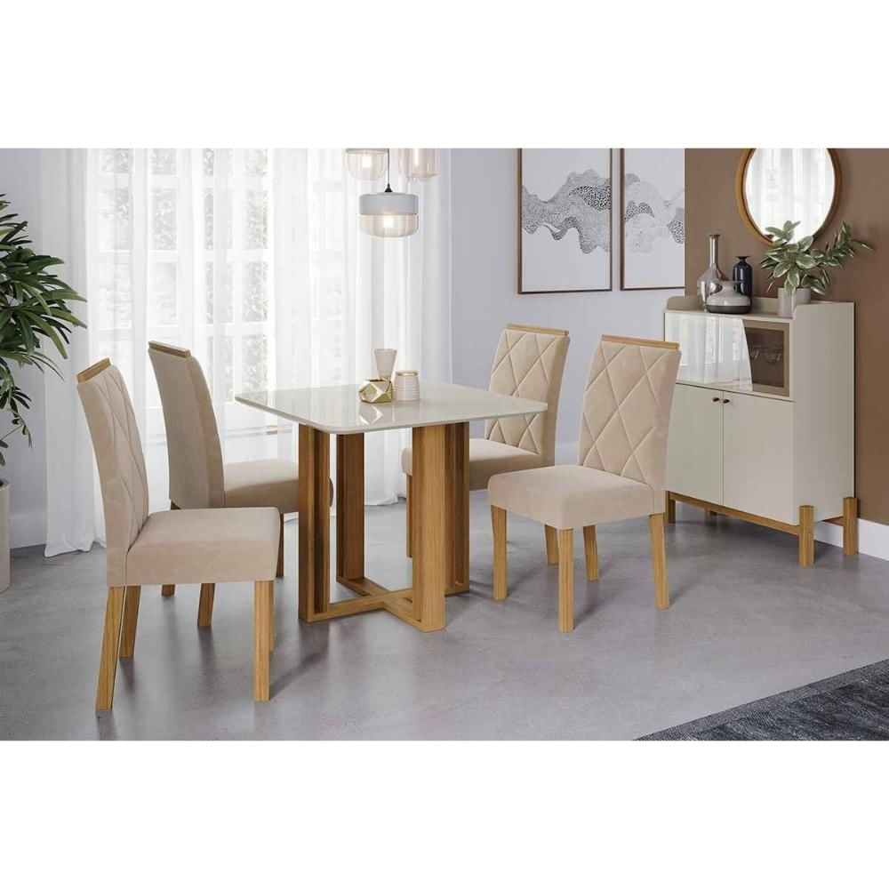 Mesa Sala Flora 95 + 4 Cad Fernanda Cinamomo Cimol