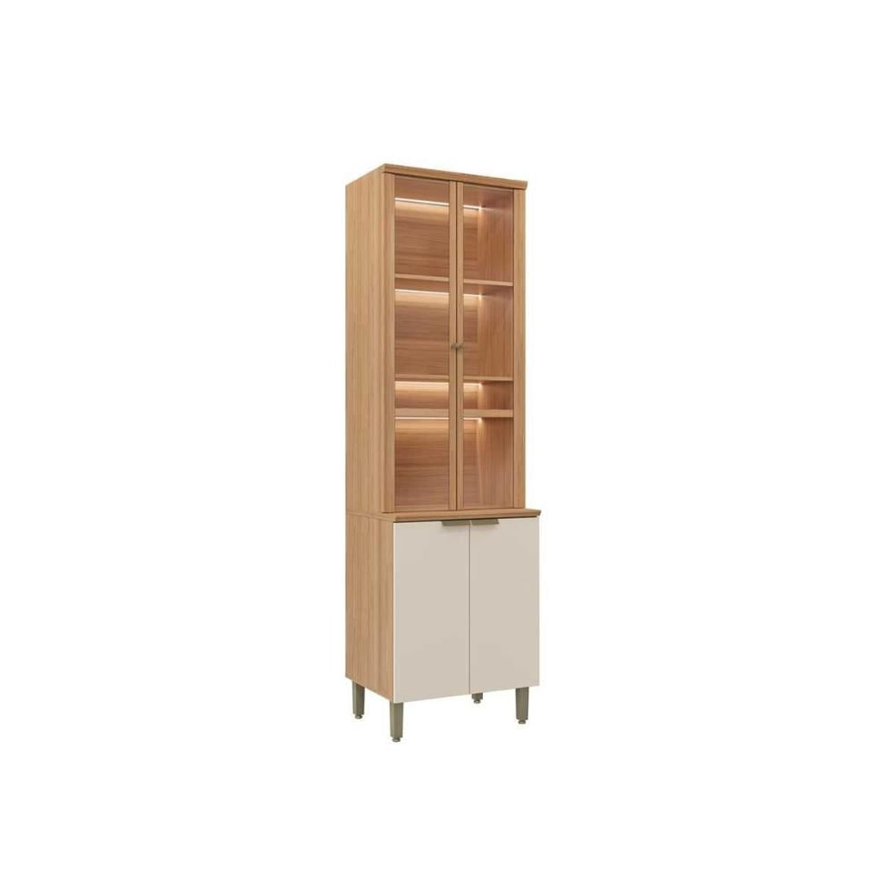 Cristaleira Cozinha Selene LED 65cm Jequitiba/OffWh Linea