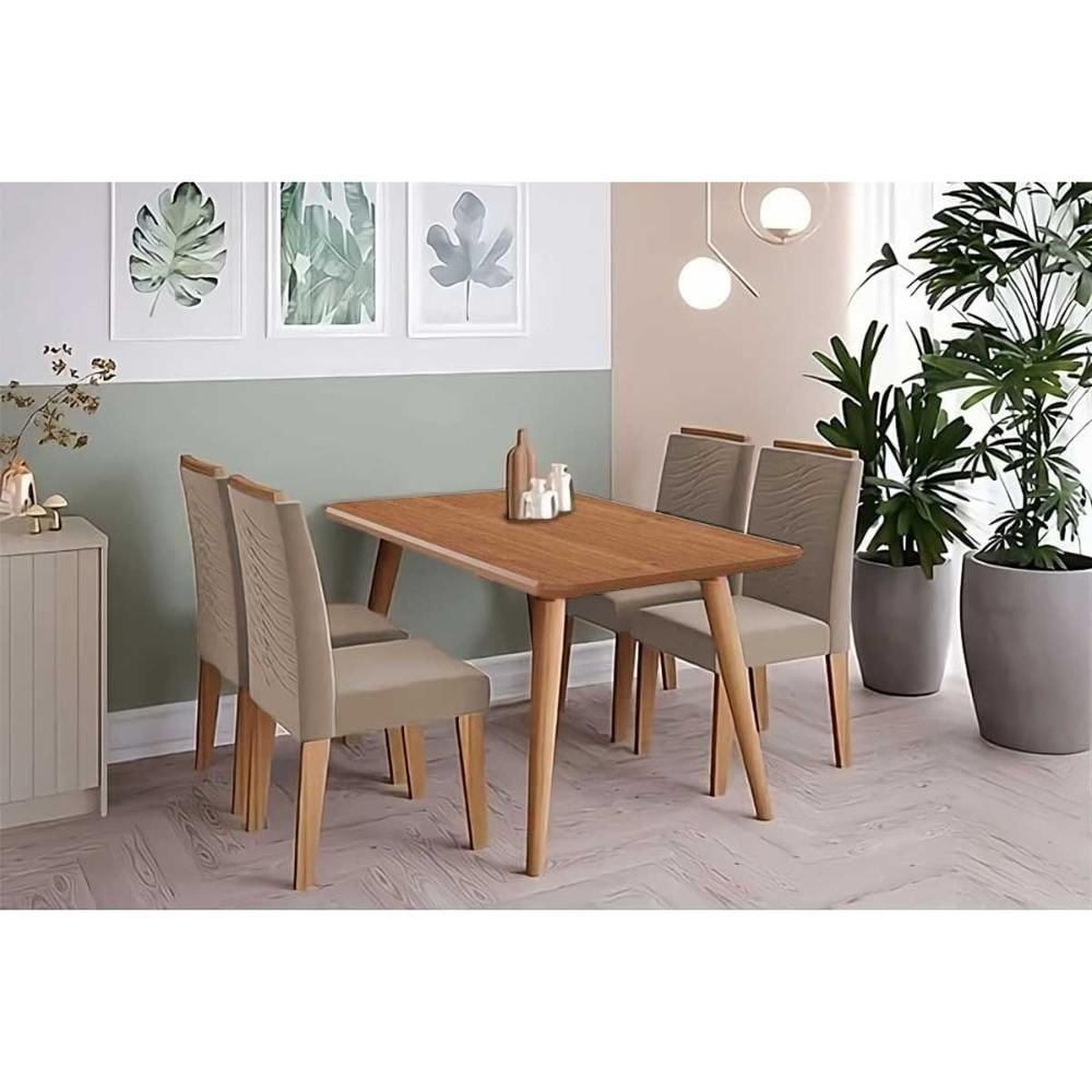 Mesa Sala Adele 130 + 4 Cad Clarice Cinamomo Cimol
