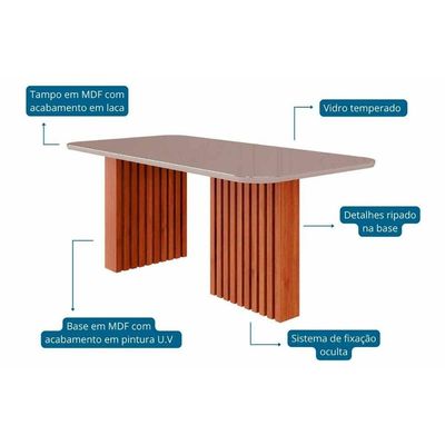 Mesa Cozinha Ester 180 + 6 Cad Clarice Cinamomo Cimol