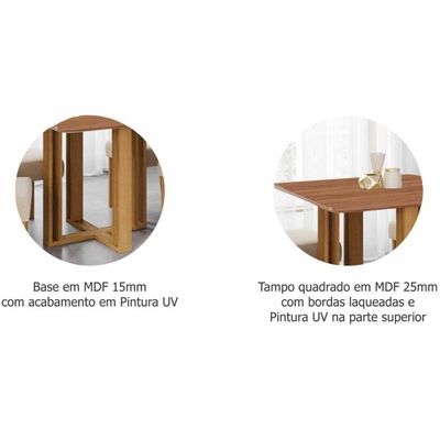 Mesa Cozinha Flora 95 + 4 Cad Fernanda Cinamomo Cimol