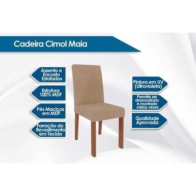 Mesa Cozinha Maitê 160 + 6 Cad Maia Cinamomo Cimol