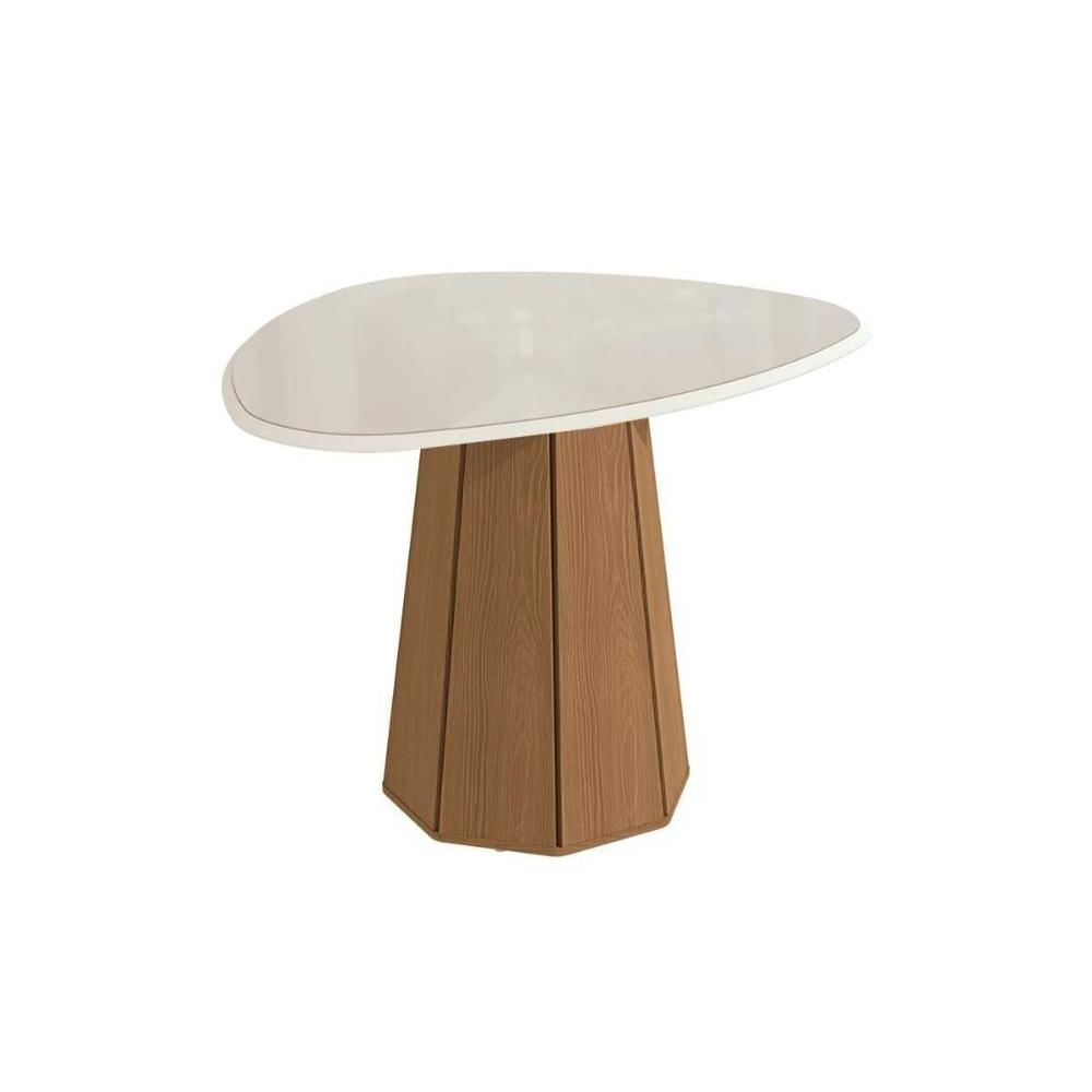 Mesa Cozinha Jade Madeirada/Vidro 135cm Canela/Off Kappesberg