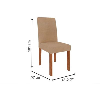 Mesa Cozinha Ester 180 + 6 Cad Maia Nature/Chocolate Cimol