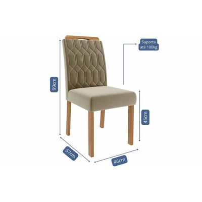 Mesa Sala Ester 210 + 6 Cad Paola Cinamomo Cimol