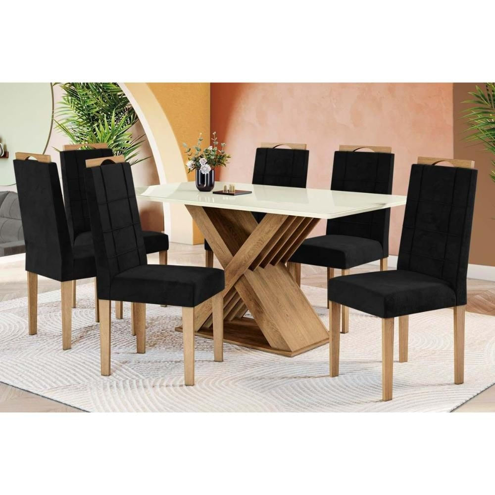 Mesa Sala Graviola 180 + 6 Cad 150 Nogueira Kappesberg