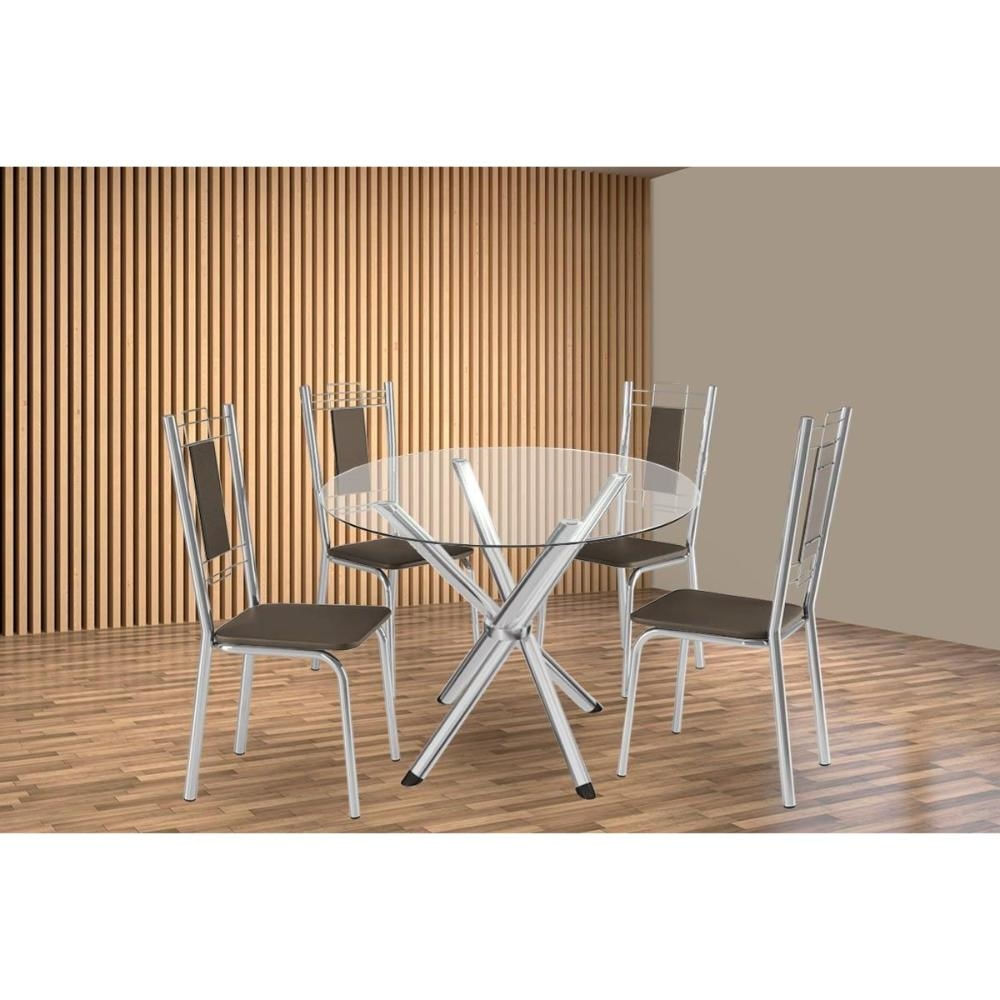 Mesa Jantar Volga 95 + 4 Cad Florença Cromado Kappesberg