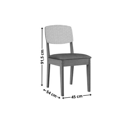 Mesa Sala Havana 180 + 6 Cad Havana Naturale/Creme Rufato