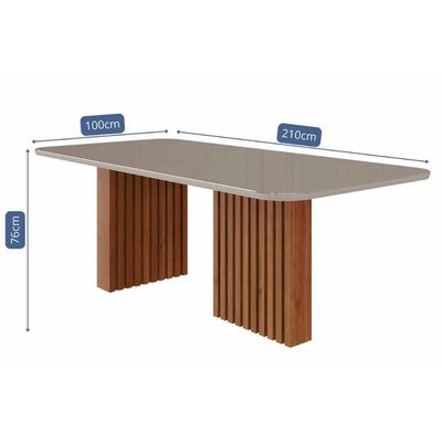 Mesa Cozinha Ester 210 + 6 Cad Paola Cinamomo Cimol