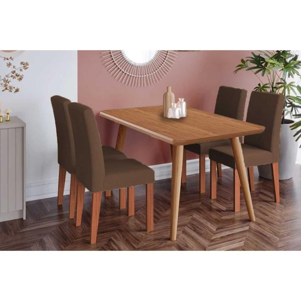 Mesa Cozinha Adele 130 + 4 Cad Maia Cinamomo Cimol