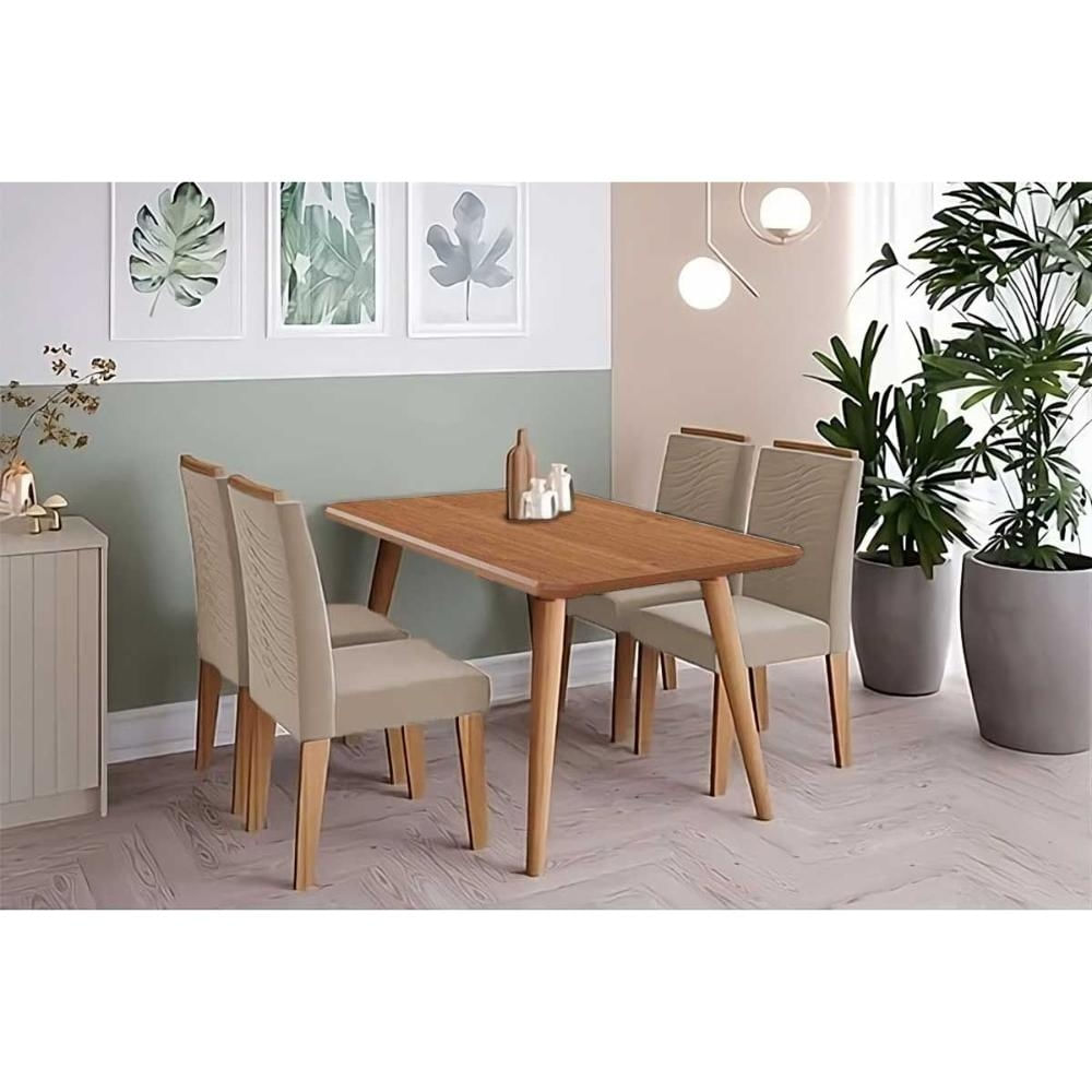 Mesa Sala Adele 130 + 4 Cad Clarice Cinamomo Cimol