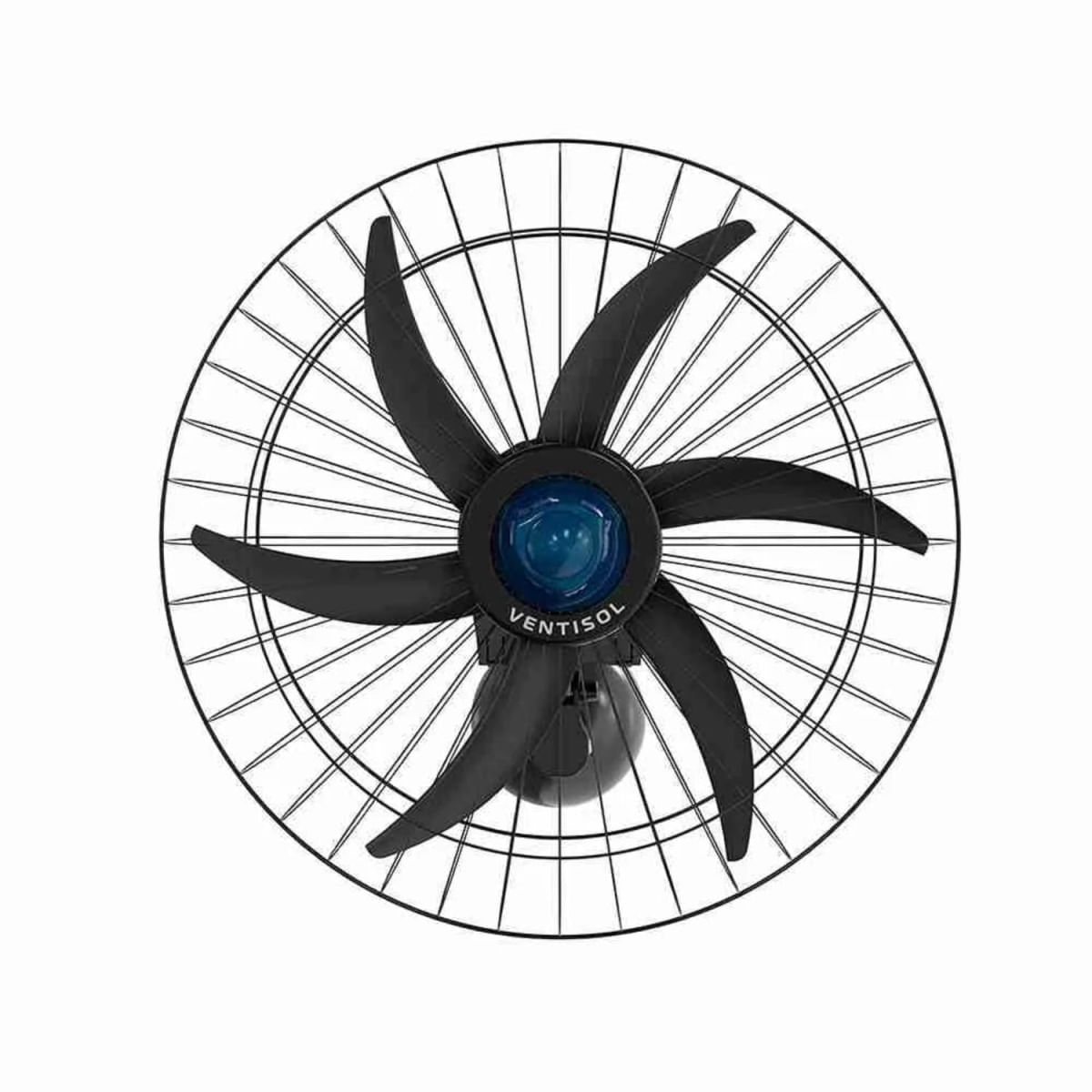 Ventilador de Parede Ventisol Falcon 60cm 230W Preto Bivolt Alta Potência Design Moderno