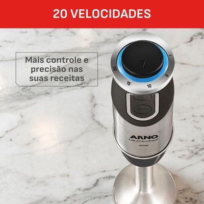 Mixer Arno Quickchef MX42 500W 20 Velocidades com Tecnologia Powelix Preto e Inox Preto,Inox / 110