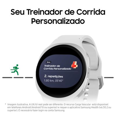 Smartwatch Samsung Galaxy Watch8 44mm LTE Tela Cristal Safira GPS Prata