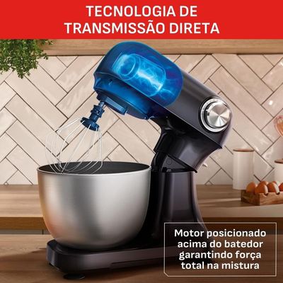 Batedeira Planetária Arno Bake Easy KM10 500W 3,5L 12 Velocidades Preto / 220