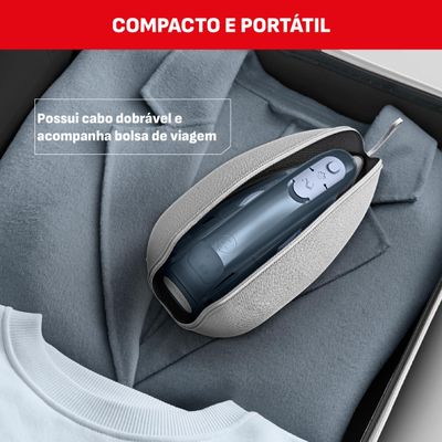 Ferro a Vapor de Viagem Arno Travelgliss Base em Aço Inox Azul e Branco Bivolt