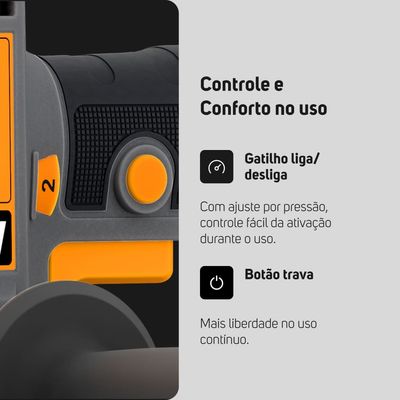 Lixadeira de Parede WAP WF LP01 1200W com LED Coletor de Pó e 5 Velocidades Cinza e Laranja 110