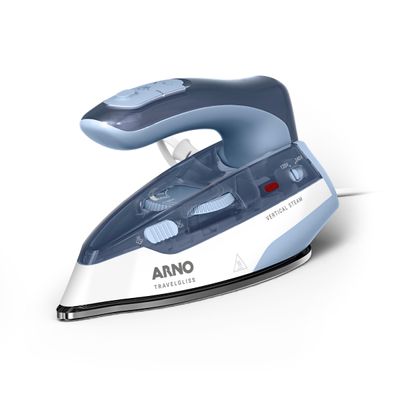 Ferro a Vapor de Viagem Arno Travelgliss Base em Aço Inox Azul e Branco Bivolt