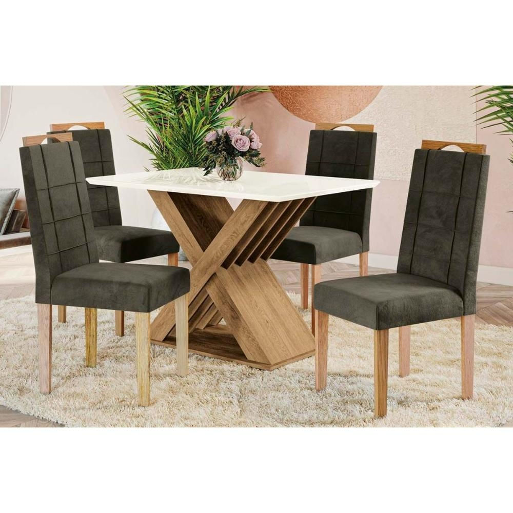 Mesa Sala Graviola 120 + 4 Cad 150 Nogueira Kappesberg