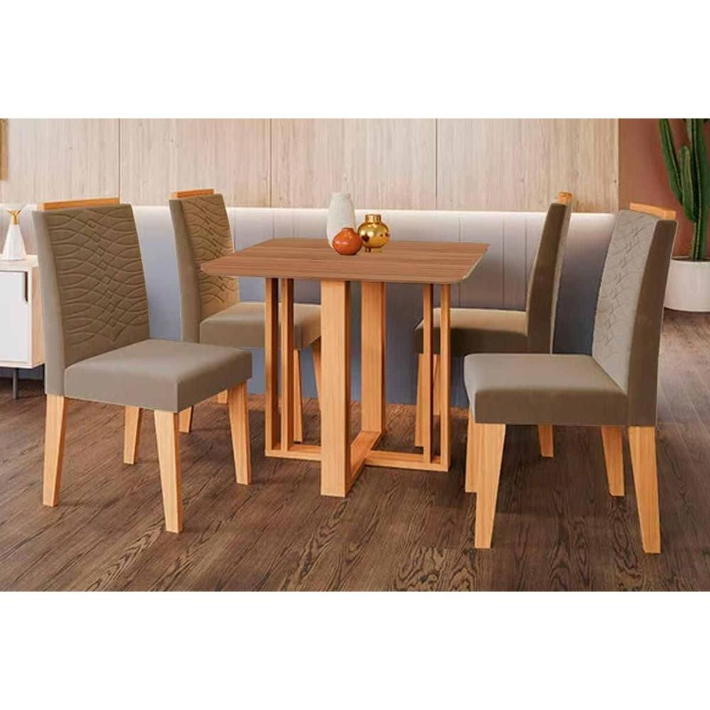 Mesa Sala Flora 95 + 4 Cad Clarice Cinamomo Cimol