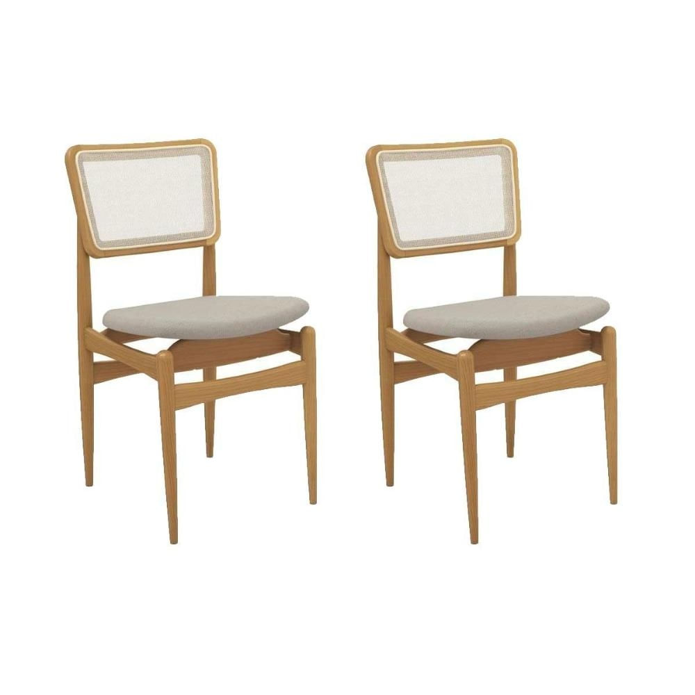 Kit 2un Cadeiras Jantar Stela Madeira Carv/Caqui Kappesberg
