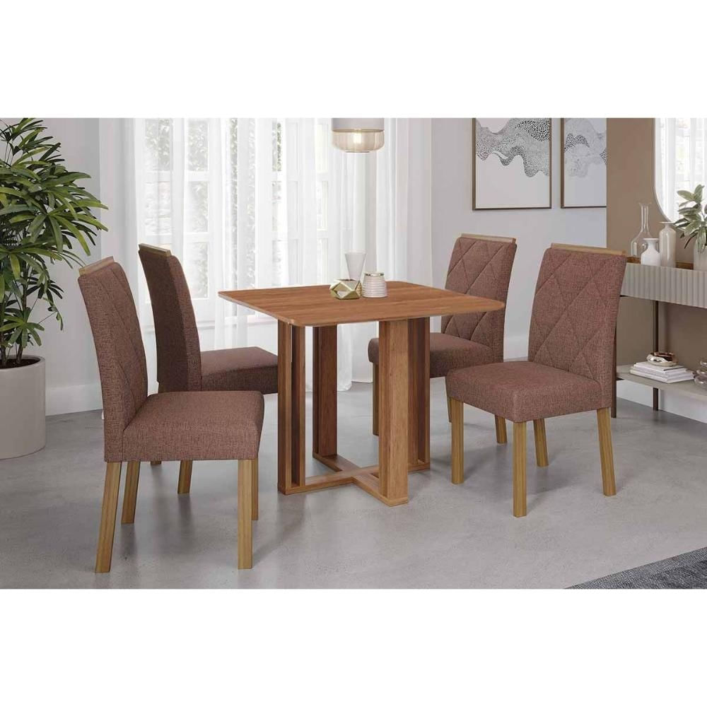 Mesa Cozinha Flora 95 + 4 Cad Fernanda Cinamomo Cimol