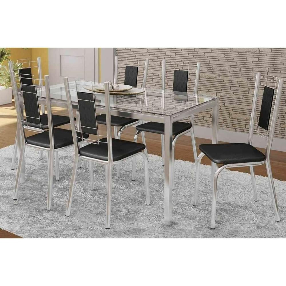 Mesa Sala Reno 150 + 6 Cad Florença Cromado Kappesberg