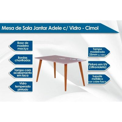 Mesa Sala Adele 130 + 4 Cad Paola Carvalho/Bege Cimol