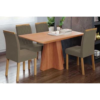 Mesa Cozinha Maitê 130 + 4 Cad Juliana Cinamomo Cimol