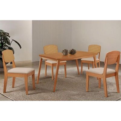Mesa Sala Havana 120 + 4 Cad Havana Naturale Rufato