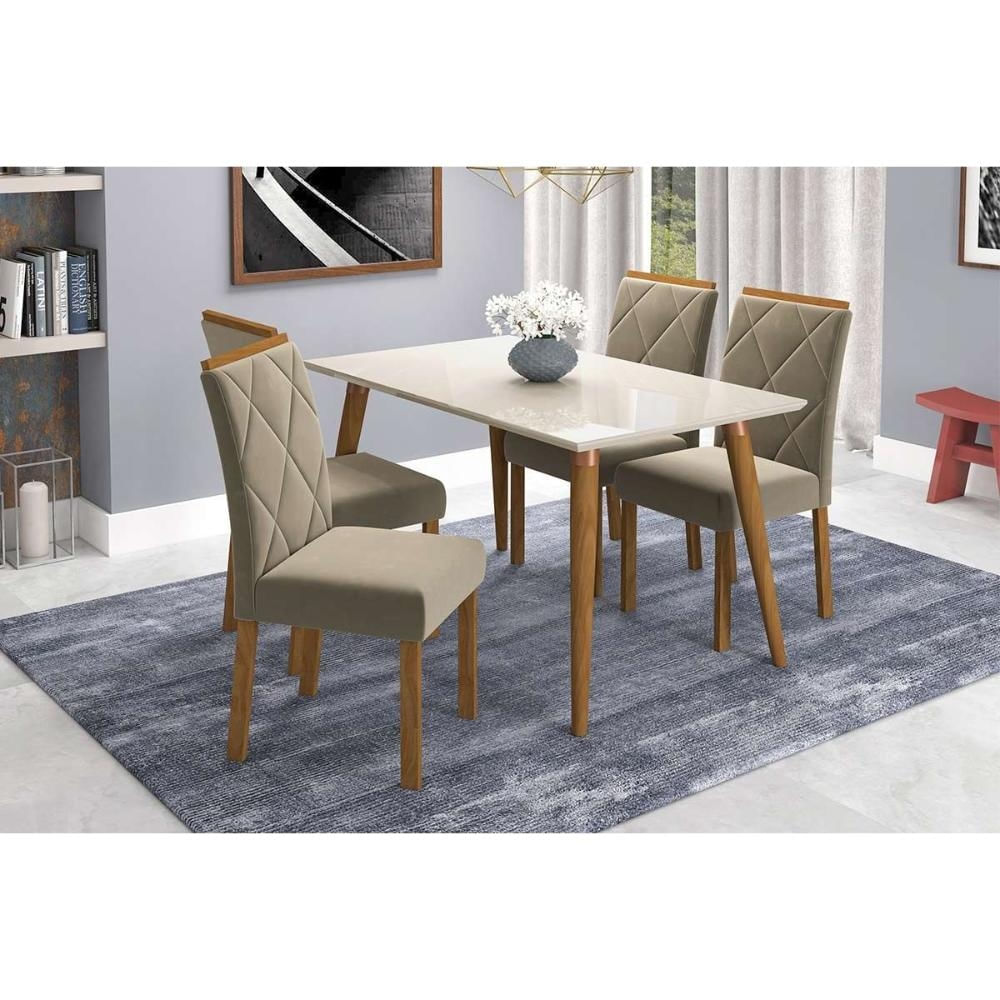 Mesa Sala Adele 130 + 4 Cad Fernanda Cinamomo Cimol