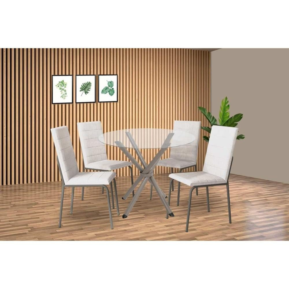 Mesa Sala Volga 95 + 4 Cad Amsterdã Nique/Bco Kappesberg