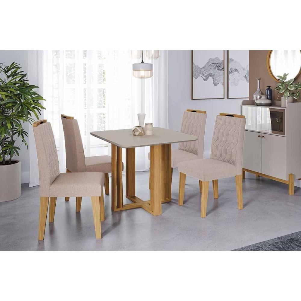 Mesa Sala Flora 95 + 4 Cad Paola Cinamomo/Bege Cimol