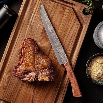 Kit para Churrasco Tramontina em Aço Inox e Madeira com Tábua 3 Peças