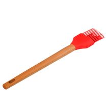 Pincel de Silicone com Cabo Madeira Ginger Cazza Vermelho