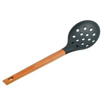 Escumadeira de Silicone com Cabo Madeira Ginger Cazza Cinza