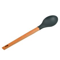 Colher de Silicone com Cabo Madeira Ginger Cazza Cinza