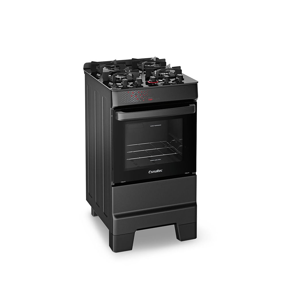 Fogão Esmaltec Ideal Top Glass 4 Bocas com Acendimento Automático e Mesa de Vidro