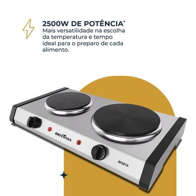 Fogão Elétrico Britânia 2 Bocas Aço Inox BFG01A 127V