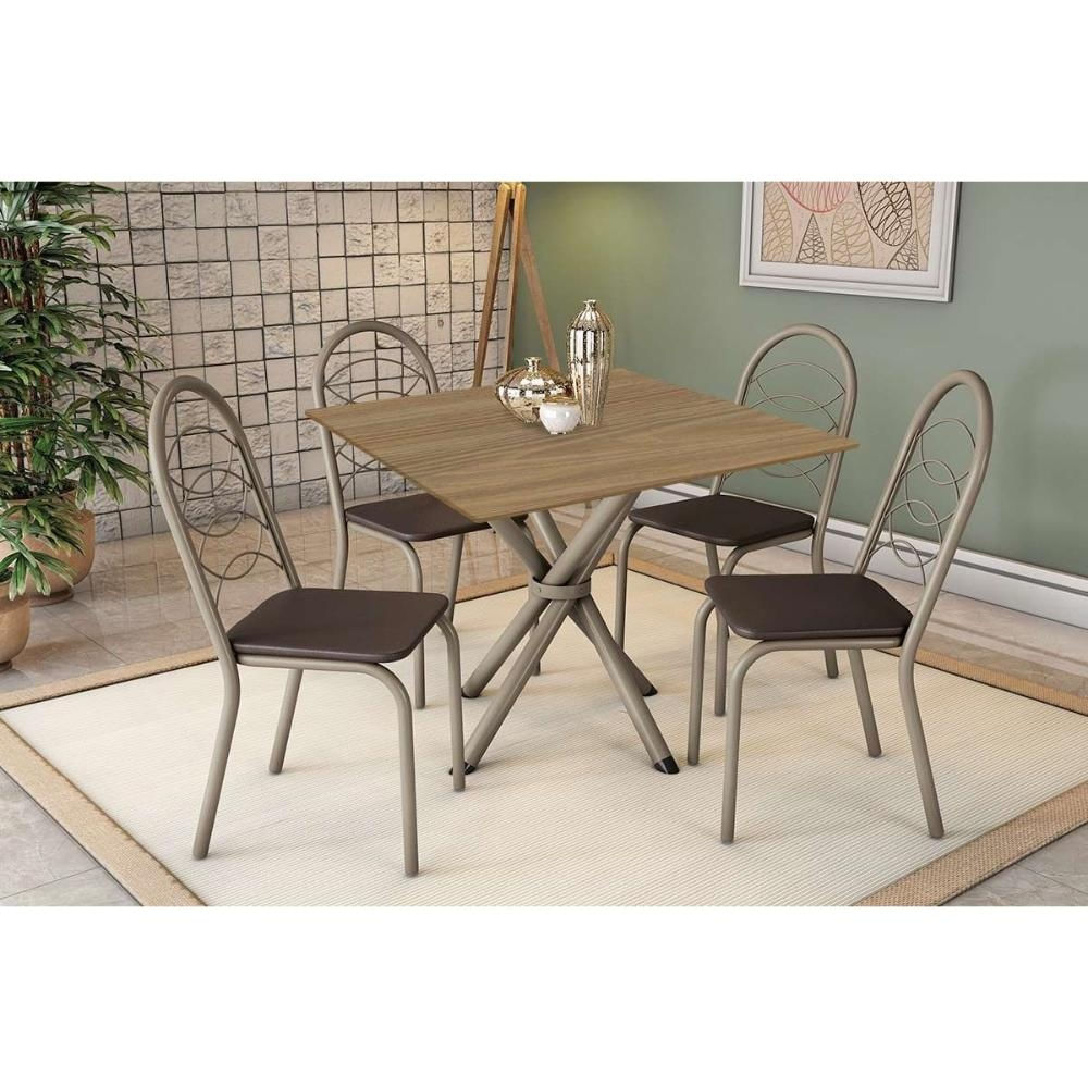 Mesa Sala Volga 90 + 4 Cad Holanda Niquel Kappesberg