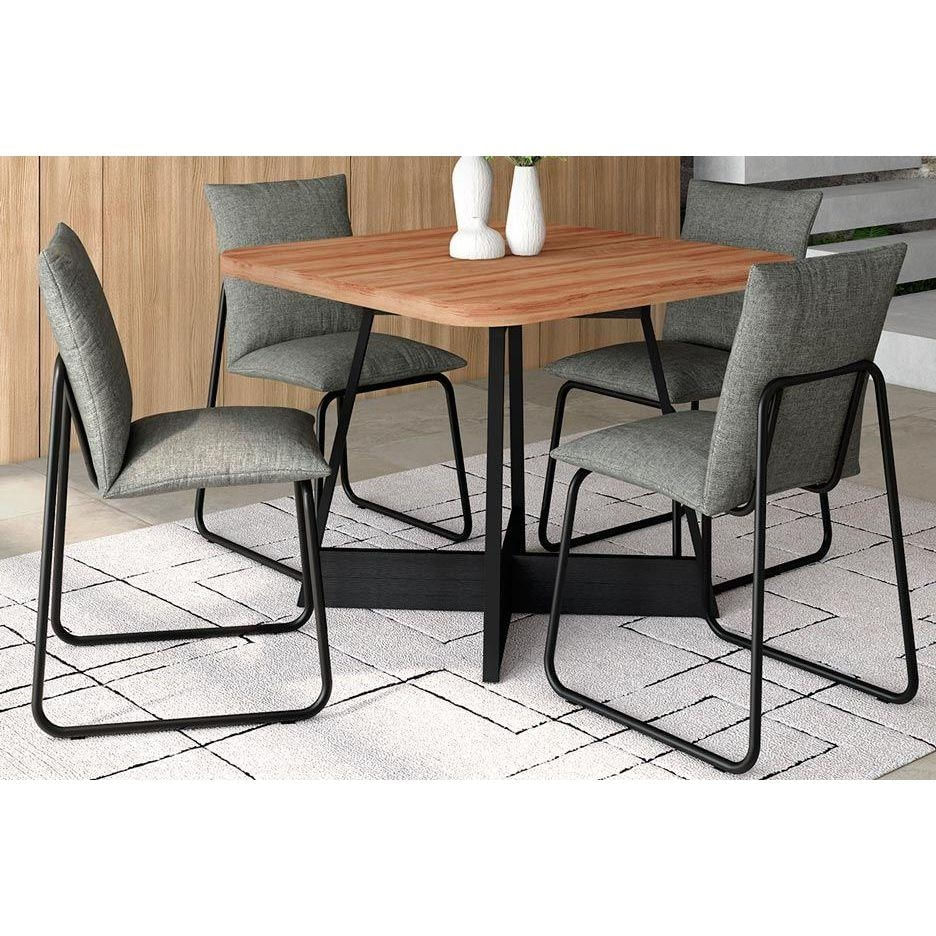 Mesa Sala Átria 90 + 4 Cad Soft Preto Carraro