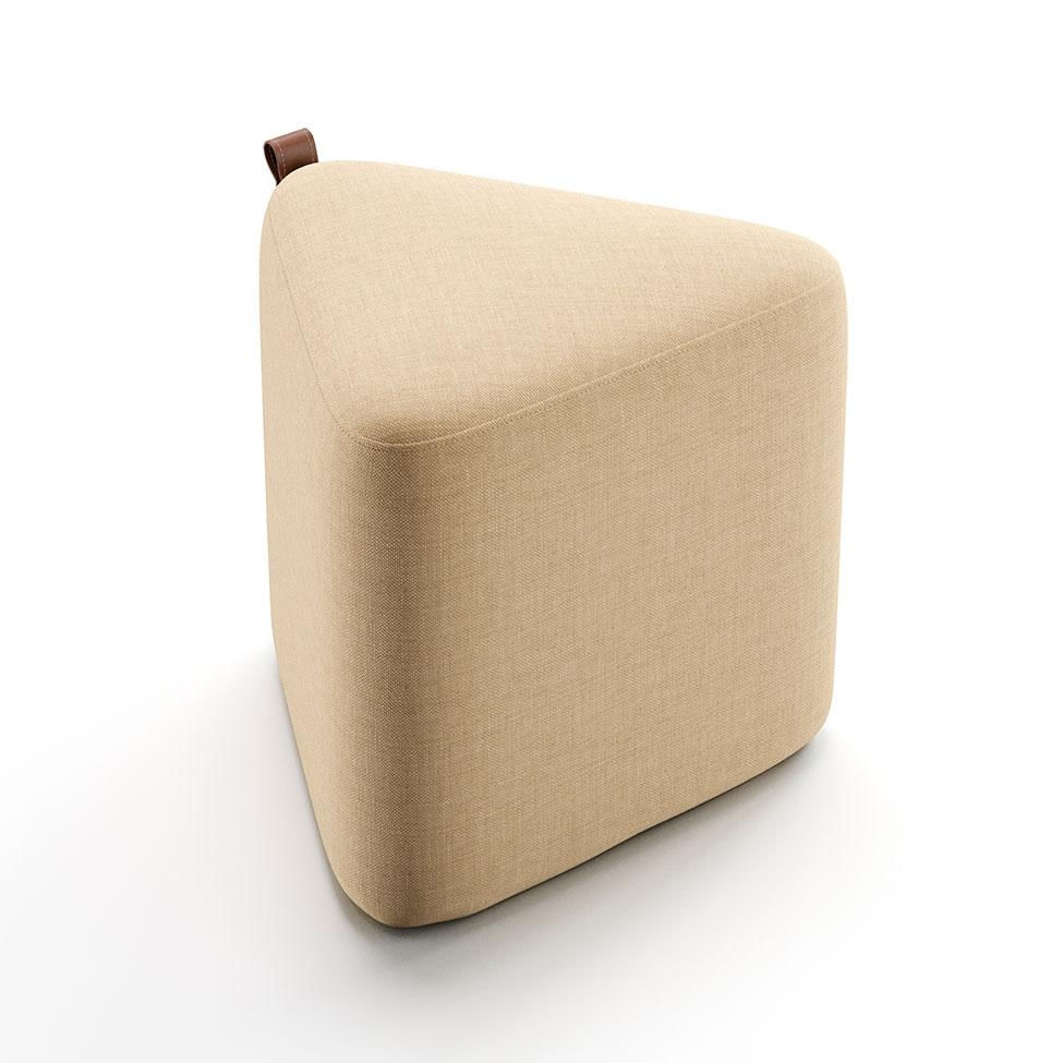 Puff Tortilha Linho Bege e Avelã 45 cm