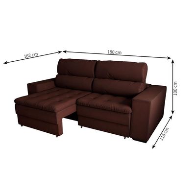 Sofá 2 Lugares Retrátil e Reclinável Montevideo Suede Marrom