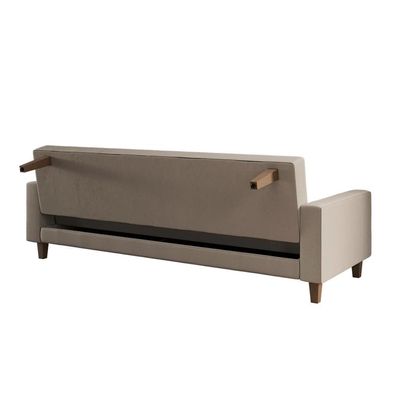 Sofá-Cama Casal 3 Lugares Samper com Baú Linho Bege