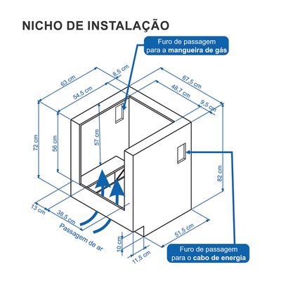Fogao de Embutir 4 Bocas Venax Gaudi Prisma Vitreo Bl Azul Gas Glp