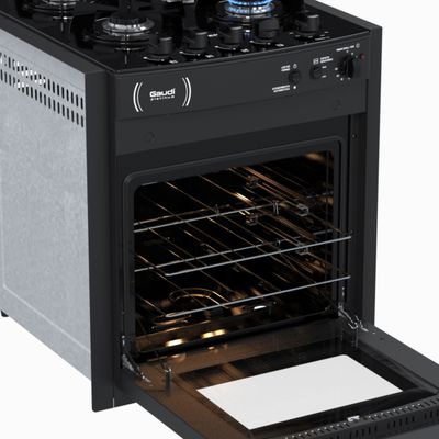Fogao de Embutir 4 Bocas Venax Gaudi Platinum Vitreo Preto Gas Glp 220 V