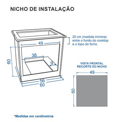 Forno Eletrico de Embutir 50L Arena Lux Inox 220 V