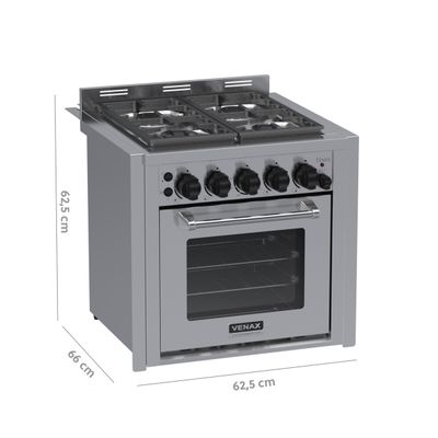Fogao de Embutir 4 Bocas Venax Temis Inox Gas Glp 127 V
