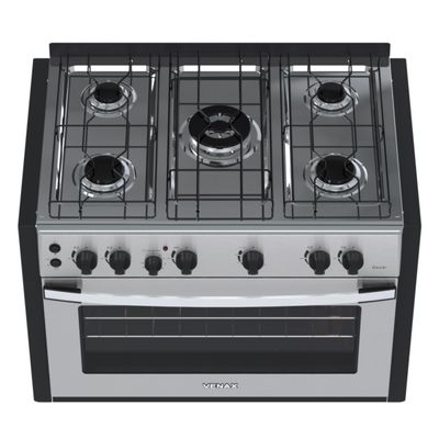 Fogao de Embutir 5 Bocas Venax Gaudi Platinum GII Inox Gas Glp 127 V
