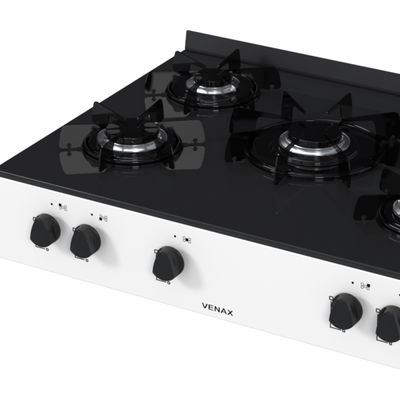 Fogao de Mesa 5 Bocas Venax Grand Petit Line Branco Gas Glp